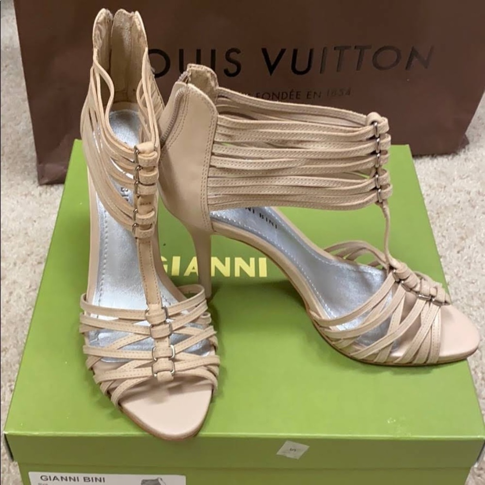 Gianni Bini | Rochelle Leather Strappy Heels Size 7.5